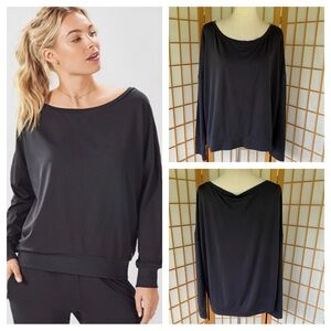 Fabletics Activewear Athletic Black Betty Pullover Long Sleeve Top SZ XL NWT